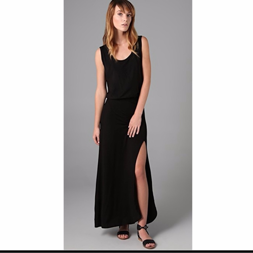 LNA Revolve Jackie Black Sleeveless‎ Long Maxi Slit Jersey Knit Dress Small